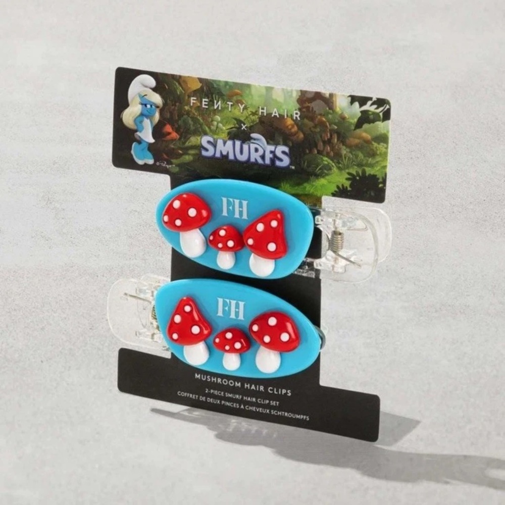 Fenty Beauty Mushroom Clips 2 Piece Smurfs Hair Clip Set BRAND NEW!